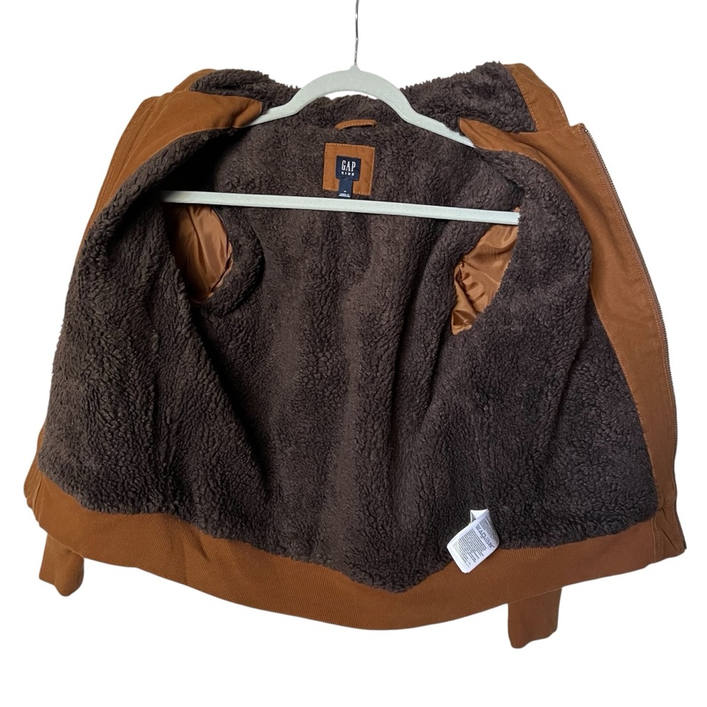 🩷 Gap Kids Lined Zip Up Jacket - Brown. Size: M (8-9).